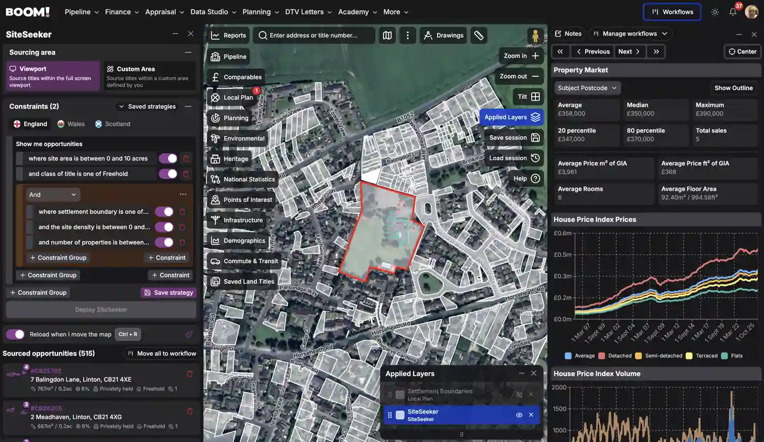 BOOM! Data Studio screenshot dark