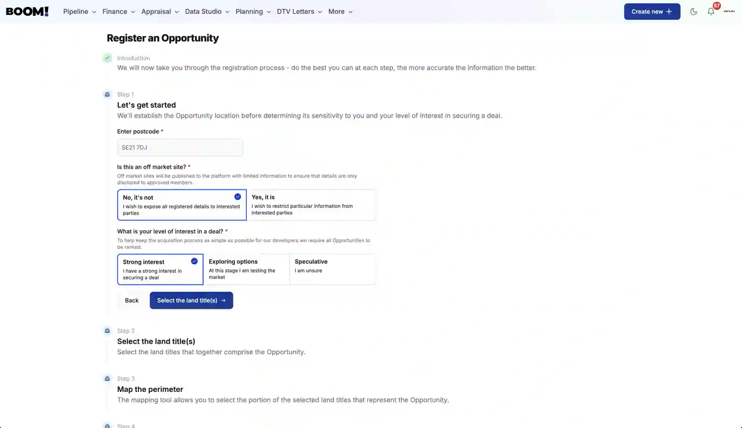 BOOM! Opportunity Listing screenshot light
