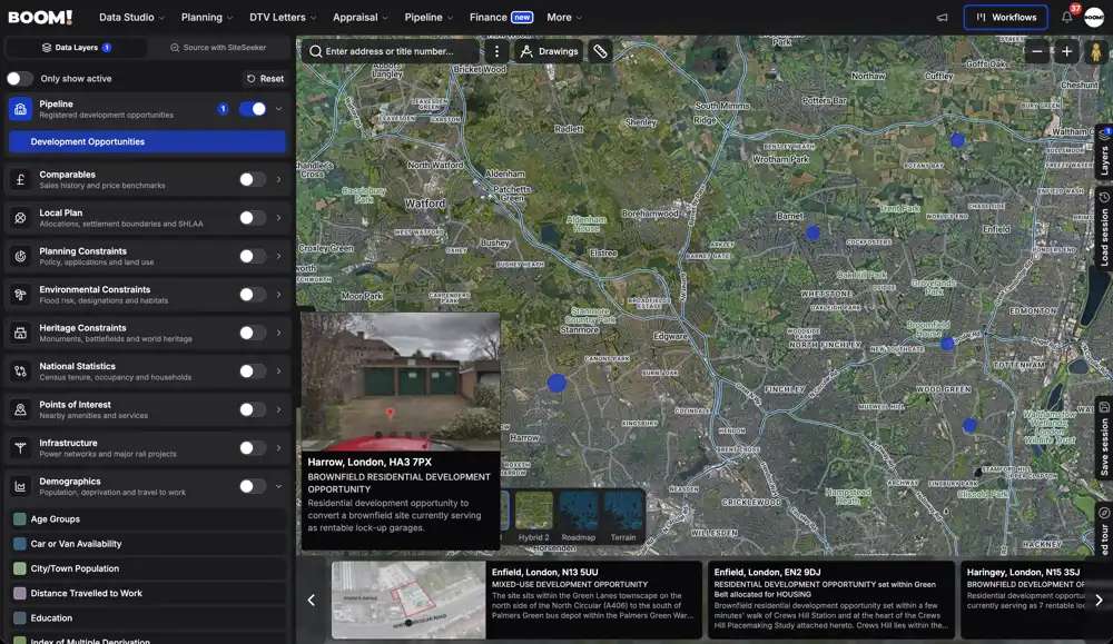 Pipeline opportunities listed by landowners on the BOOM! map