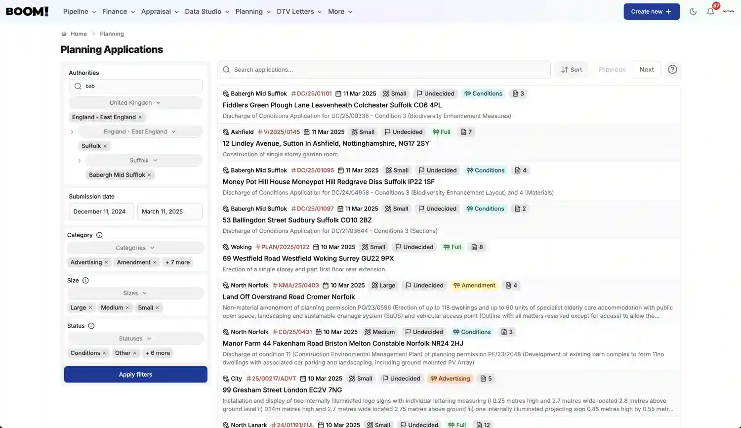 BOOM! Planning screenshot light