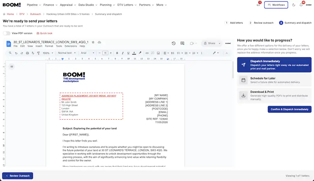 A direct-to-vendor letter campaign being prepared in BOOM!
