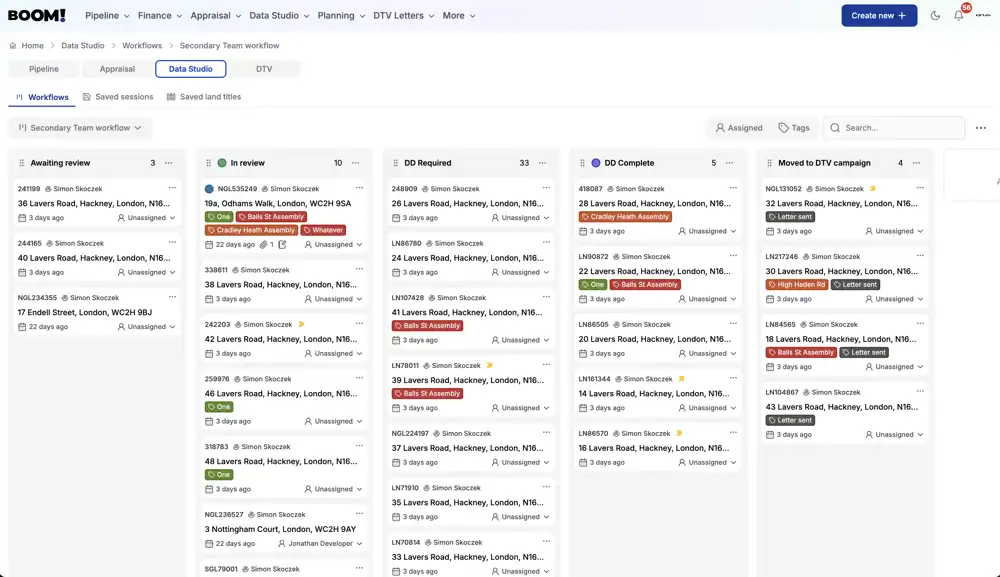 Opportunities moving through custom workflow stages